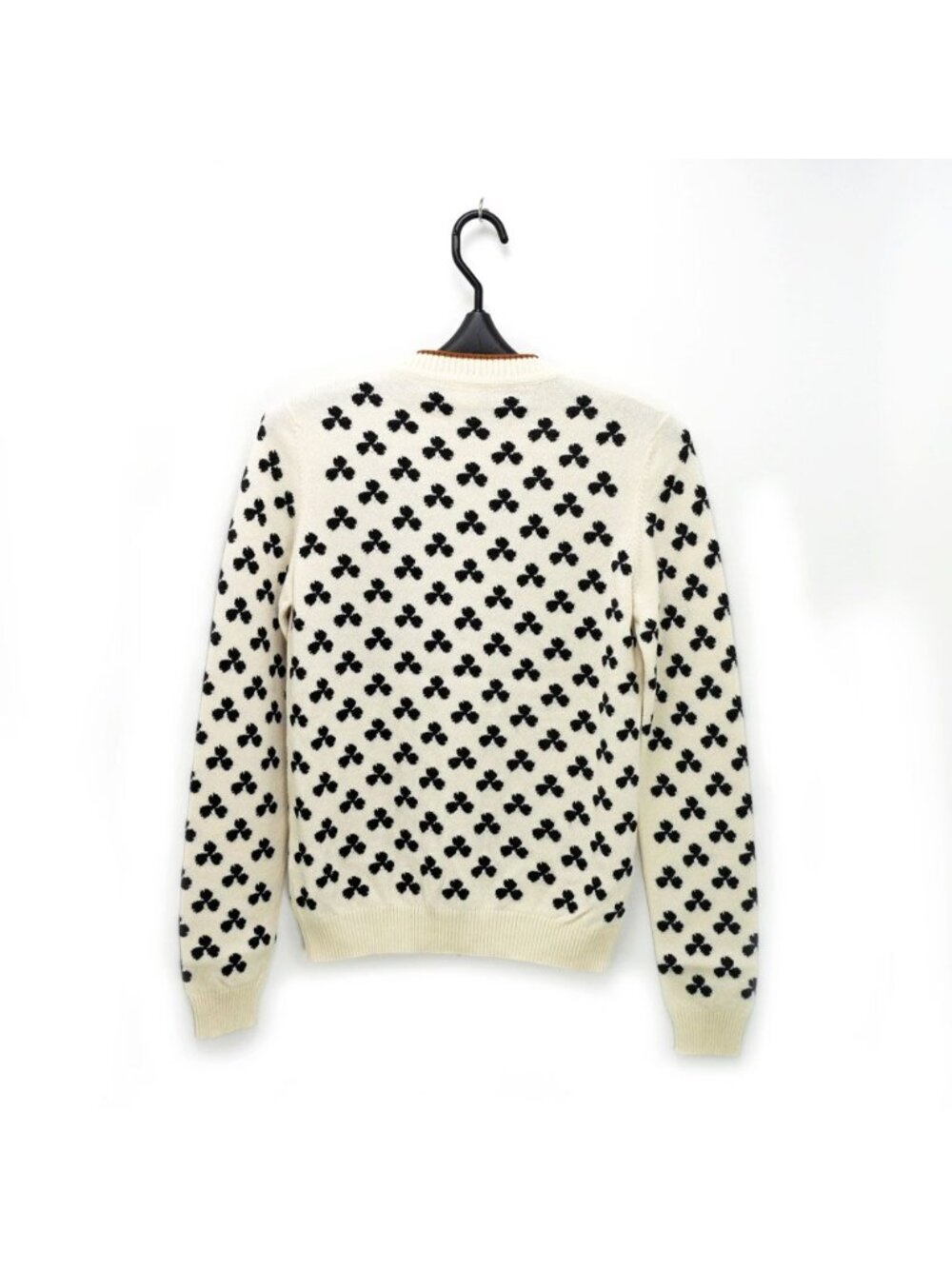 Hermes Clover Cardigan Ivory 36 Cashmere Knit Long Sleeve - Picture 2 of 10